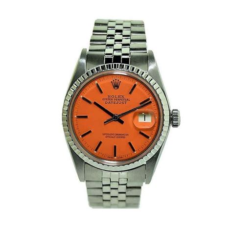 rolex orange diamonds|Rolex with orange face.